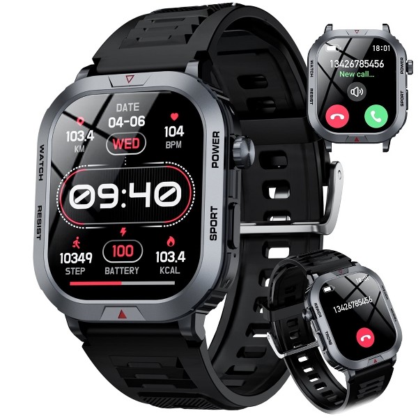 STA ZW66 Smart Watch, Smartwatch impermeable IP68 para hombres y mujeres, más de 180 modos deportivos, rastreador de fitness de 2.01 pulgadas con llamadas Bluetooth (responder/realizar llamadas)