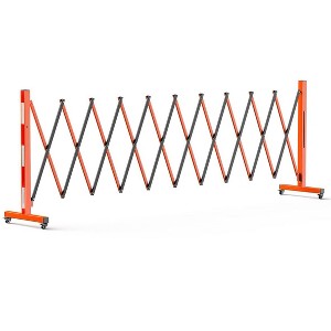 Expandable Metal Barricade, Adjustable Safety Barrier with Wheels, Folding Traffic Fence for Crowd Control, Portable & Heavy-Duty Construction Gate - 1 of 4