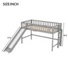 NicBex Twin/Full Size Loft Bed with Ladder,Low Loft Bed Frame with Guardrails & Slide,Bed Frame for Kids,Box Spring Not Required - 3 of 4