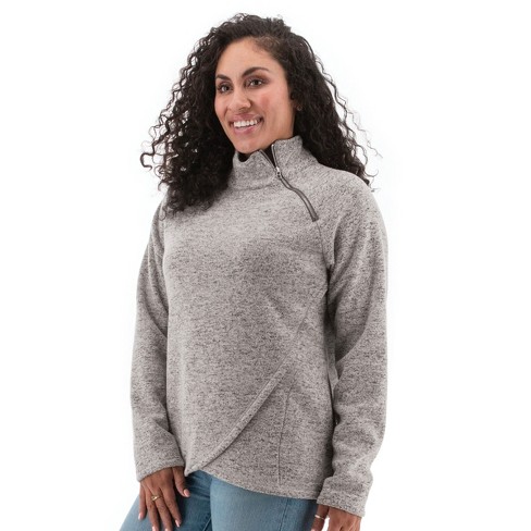 Aventura Clothing Women's Harlow Zip Neck Fleece - White, Size Xx