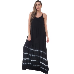 Riviera Sun Womens Maxi Dress  Tie Die Spaghetti Strap Long Sundress  Summer Dresses - 1 of 3