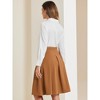 INSPIRE CHIC Women's Belted Waist Casual Knee Length Pleated A-Line Skirt - 4 of 4