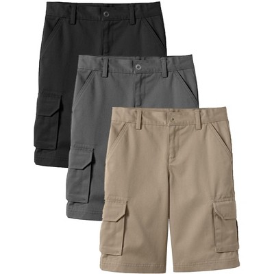 Galaxy Approved  Boy's Stretch Cotton Cargo Shorts-3 Pack