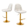 LOVMOR Velvet Swive Bar Stools Set of 2 Adjustable Counter Height Bar Chairs - 3 of 4