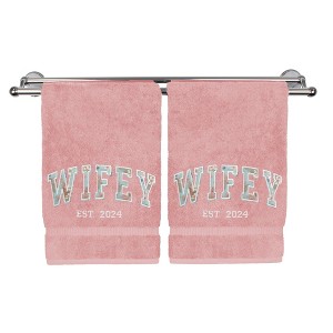 BC BARE COTTON Monogrammed Hand Towels, Personalized Gift, Set of 2 - Embroidered Writing with GAGA - 1 of 1
