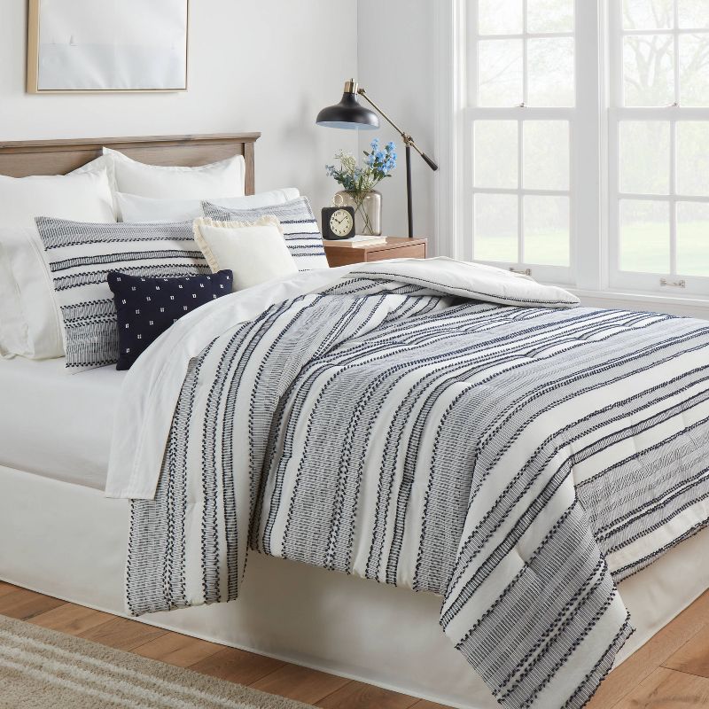 8pc Clipped Jacquard Stripe Comforter Bedding Set - Threshold™, 2 of 16