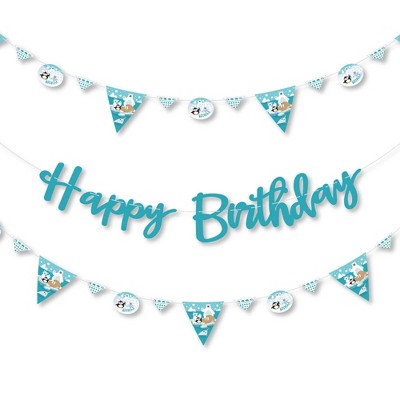 Big Dot of Happiness Arctic Polar Animals - Winter Birthday Party Letter Banner Decoration - 36 Banner Cutouts and Happy Birthday Banner Letters