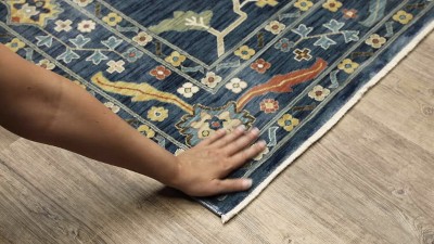 Hand-knotted Blue and Multi Oriental Rectangular Rug