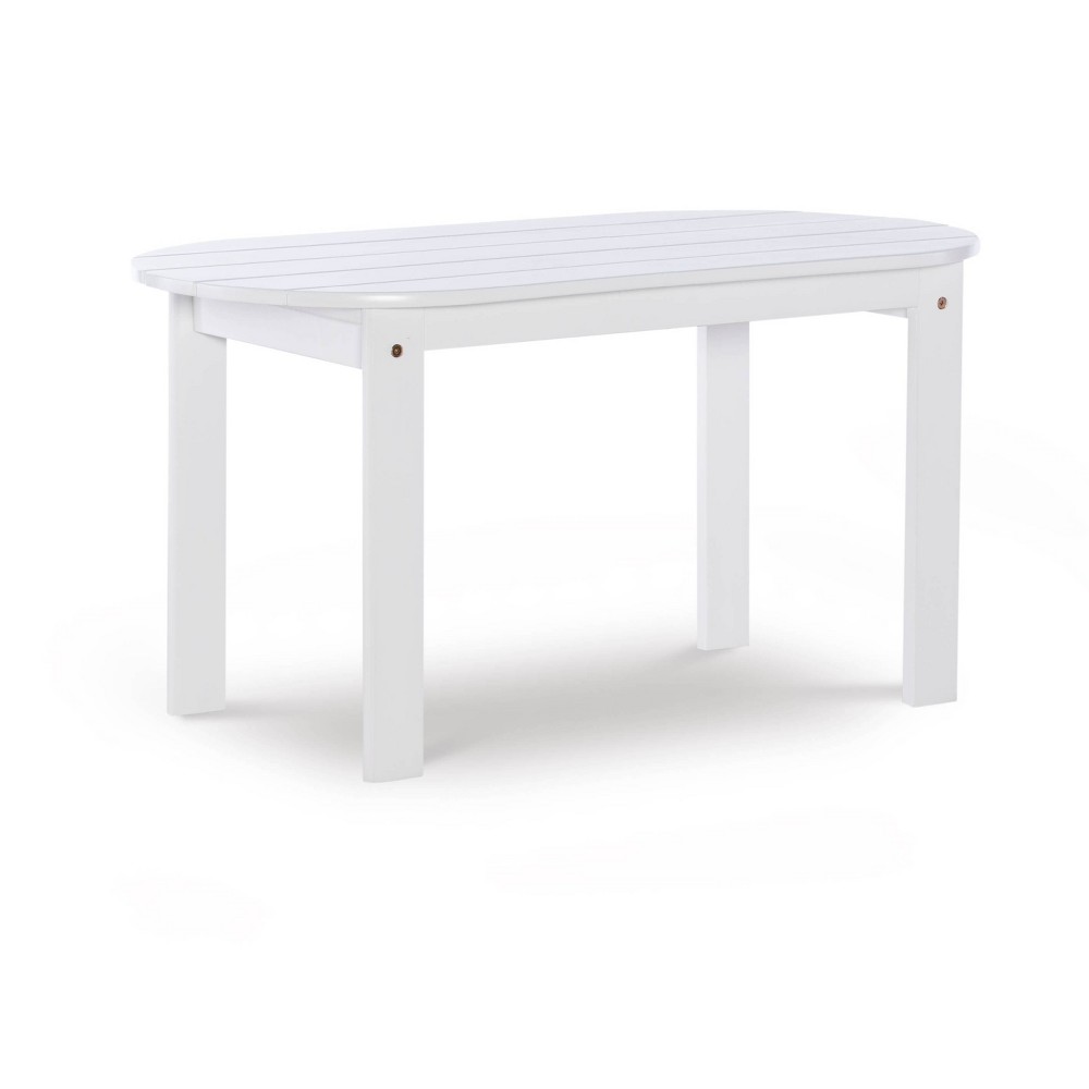 Photos - Garden Furniture Linon Outdoor Acacia Wood Oval Adirondack Oval Accent Table White  