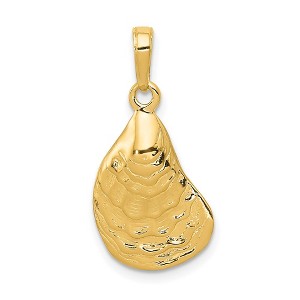 Black Bow Jewelry 14k Yellow Gold Oyster Shell Pendant - 1 of 4