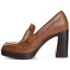 Journee Womens Ezzey Loafer Mid Stacked Heel Square Toe Pumps - 2 of 4