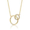 Guili Exquisite 14k Gold Plated Cubic Zirconia Entwined Triple Eternity Circle Necklace – Elegant, Timeless, and Sparkling Design - 2 of 2