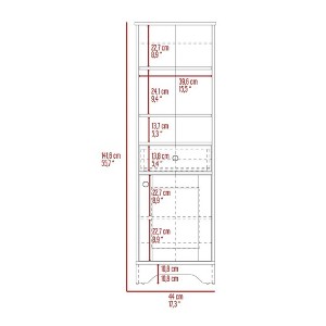 Okak 56 Inch Tall Bathroom Storage Cabinet, Slim Storage Cabinet with 2 Open Shelves and 1 Drawer - 1 of 4