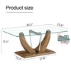 CAVINAS Coffee Tables for Living Room Modern Transparent Glass Coffee Table Distinctive Tea Table with MDF Legs for Dining Room and Bedroom - 3 of 4