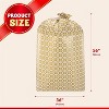 Joyfy 3-Pack Jumbo 56x36" Gold Christmas Gift Bags – Large Holiday Present Bags for Toys, Stuffed Animals & Party Decor - 4 of 4