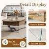 ChicFurnit Coffee Table Cozy Oval Design with Double Drawers and Transparent Tempered Glass for Living Room, Brown, 47.64"*28.15"*5.51" - 4 of 4