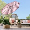 Best Choice Products 10ft Solar LED Lighted Striped Patio Umbrella w/ Crank, Tilt, Push Button, 6 Ribs - 2 of 4