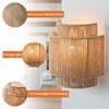 Parrot Uncle 10'' Farmhouse Rope Wall Sconce, Beige Rustic Nautical Light Fixture for Bedroom or Living Room - 2 of 4