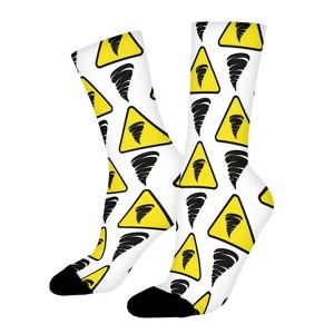 Terrible Tornado Pattern Women Printed Crew Socks Funny Funky Socks Soft Polyester Novelty Gifts for Artists Men - 1 of 1