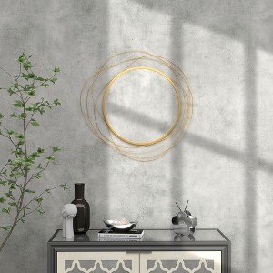 Kumasinova Round Wall Mirror with Metal Frame,Metal Wall Art Modern Mirror for Home Decor,Decorative Mirror for Living Room,Bedroom - 1 of 4