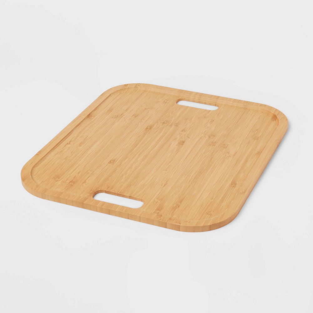 Bamboo Lid with Cutout Handles - Brightroom™: Decorative Storage Bins, Natural Brown, 14.72" x 12.52", No Assembly Required