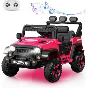 12V Kids Ride On Truck Car with Parent Remote Control, Kids Electric Vehicles Battery Powered Toy Car for Kids,LED,3 Speeds - 1 of 4