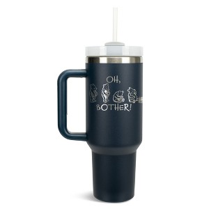 Elanze Designs Oh, Bother! Pooh Classic Bear 40 oz. Stainless Steel, Large Water Bottle Coffee Mug, Spill & Leak Resistant, Thermal Travel Tumbler - 1 of 1