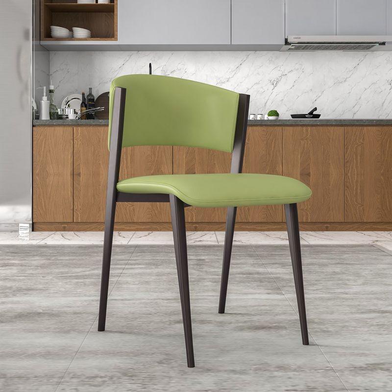 LeisureMod Aspen Modern Dining Chairs, Upholstered Leather Kitchen Room Chairs, with Metal Legs, Stylish and Ergonomic Design, 2 of 9