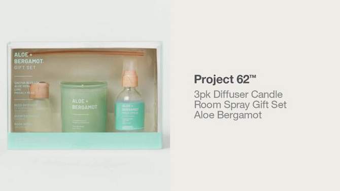 3pk Diffuser Candle Room Spray Gift Set Aloe Bergamot - Project 62&#8482;, 2 of 5, play video