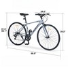 Infurnic Bicycles, Hybird Bicycle with 7-Speed Gearing, Road Bike For men women's City Bicycle, Gray, 74"*28"*42" - 2 of 4