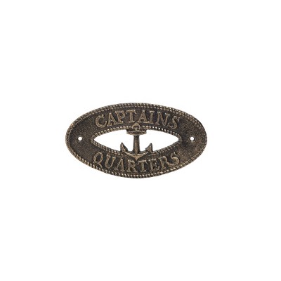 Beachcombers Iron Captains Quarters Sign Metal Wall Home Decor 7.87 x 0.37 x 4.33 Inches.