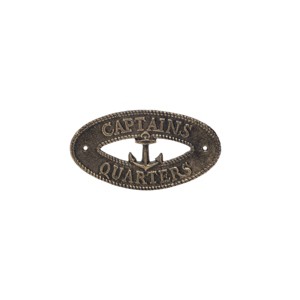 Beachcombers Iron Captains Quarters Sign Metal Wall Home Decor 7.87 x 0.37 x 4.33 Inches. - 1 of 2