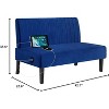 Mini Armless Loveseat Sofa with USB, Velvet Couch for Small Spaces, Bedroom, Dorm, Office, Living Room - 2 of 4