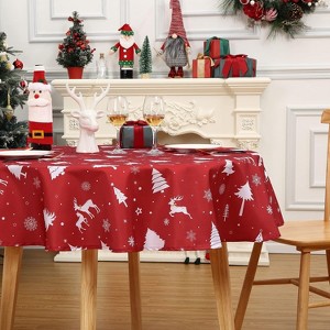 Christmas Tablecloth - Festive Waterproof Table Cover for Holiday Gatherings - 1 of 4