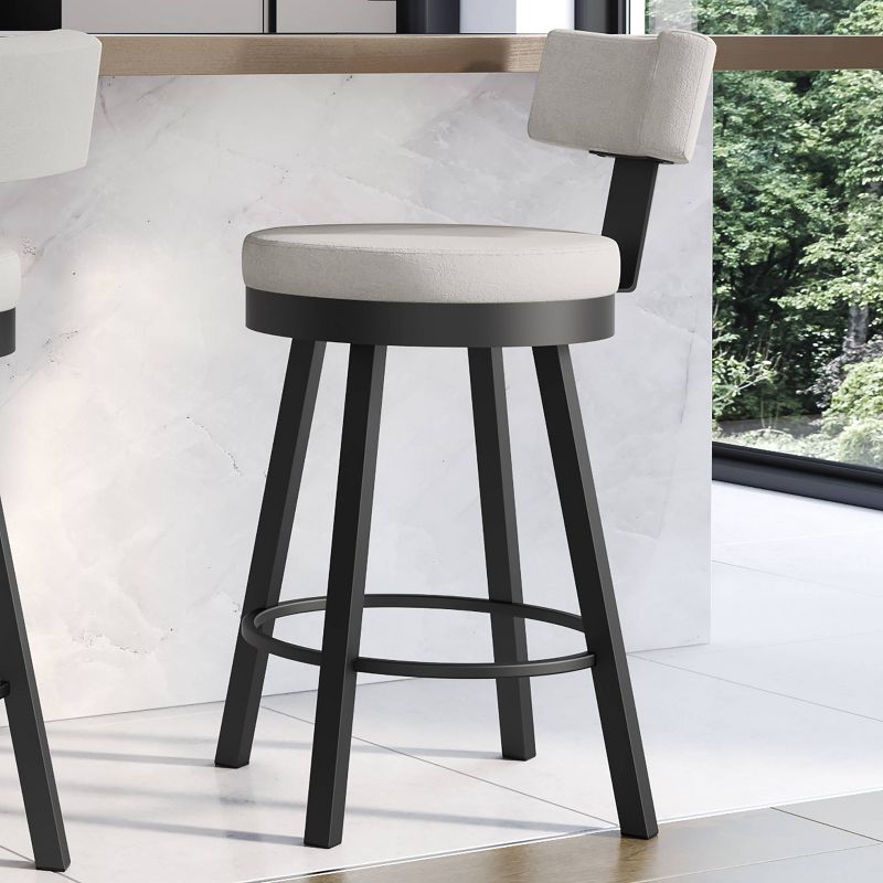 Amisco Morgan Upholstered Counter Height Barstool Gray/Black, 6 of 8