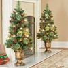 Collections Etc 36-inch LED Lighted Artificial Evergreen Tree with Gold-Tone Planter 18 X 18 X 3 - 2 of 3