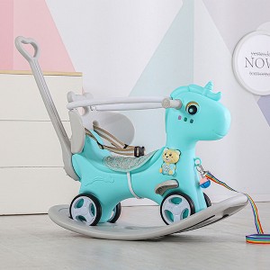 AZL1 Life Concept Rocker and Spring Horse 4 Mode Unicorn Design with Push Handle Backrest Balance Board for Toddler Gift, Blue, 27.17"*9.45"*18.11" - 1 of 4