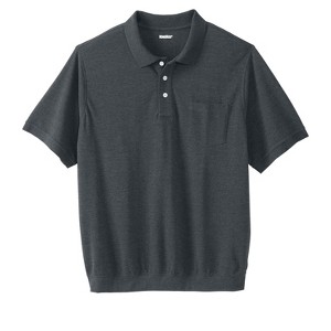 KingSize Men's Big & Tall Banded Bottom Pocket Shrink-Less Piqué Polo Shirt - 1 of 4