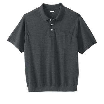 Kingsize Men's Big & Tall Banded Bottom Polo Shirt - Big - 2xl, Black ...