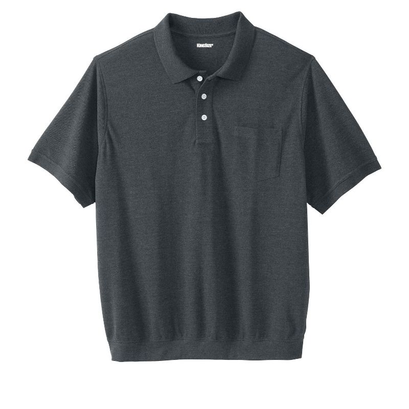KingSize Men's Big & Tall Banded Bottom Pocket Shrink-Less Piqué Polo Shirt, 1 of 2