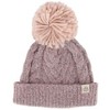 David & Young Women's Chevron Knit Winter Beanie with Matching Yarn Pom - 4 of 4