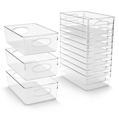 Sorbus 10 Pack Medium Clear Plastic Storage Bins with Handle - Perfect for kitchen, bathroom, pantry & more — фото 8