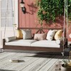 VisioGear Wood Patio Swing Bed Modern Porch Swing Hanging Bed Frame with Hemp Ropes for Garden, Backyard, Brown, 85.4"*41.5"*27.9" - 4 of 4