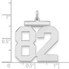 Black Bow Jewelry Sterling Silver, Athletic Collection, Large Polished Number 82 Pendant - 2 of 3