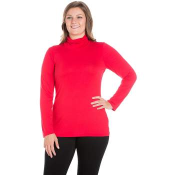 24seven Comfort Apparel Womens Classic Plus Size Long Sleeve Turtleneck Top