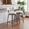 CAVINAS 360-Degree Swivel Bar Stools with Boucle Upholstery, Metal Frame, Footrest, Ergonomic Backrest, Set of 2, for Kitchen, Dining Room - 4 of 4