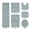 Hugo 6-Piece Bath Rug Set 100% Premium Cotton Tufted Chevron Pattern Bathmats for Bathroom, Super Soft Absorbent Machine Washable - 2 of 4