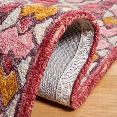Handmade Red Wool Tufted 4' x 6' Rectangular Rug