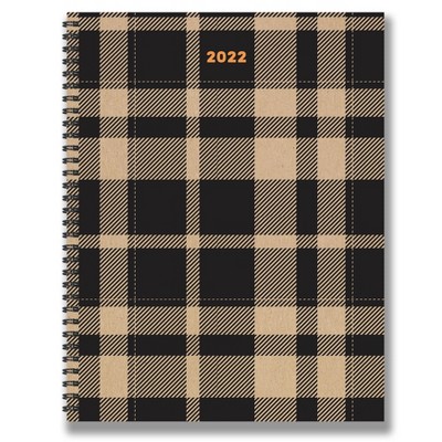 2022 Planner Weekly/Monthly Simple Plaid Large - The Time Factory