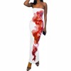 Clotth Women's Tie Dye Maxi Tube Dress Strapless Sleeveless Split Back Bodycon Dresses Random Printing Bandeau Dress - 2 of 4